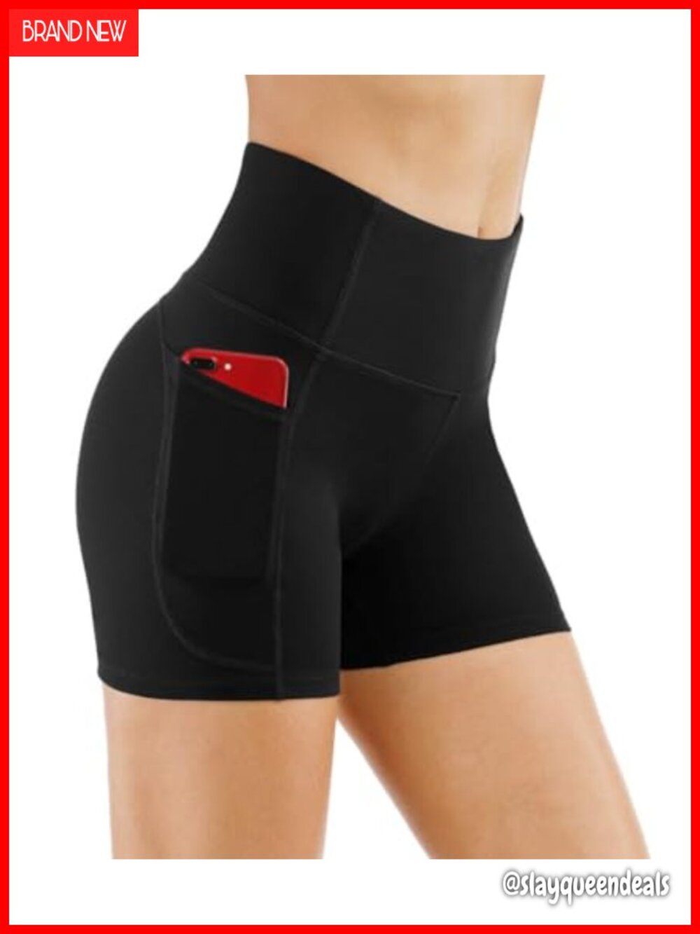 High Waist Tummy Control Yoga Shorts with Deep Pockets Athletic Workout Running